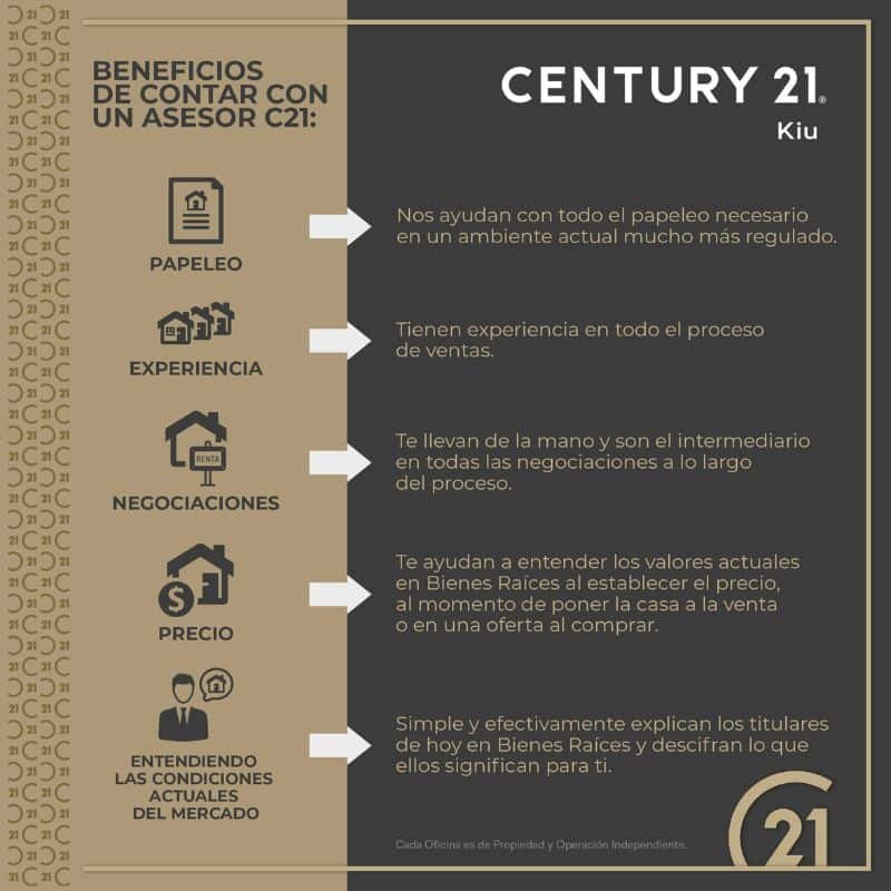 "Beneficios de Century 21 KIU: asesoría experta, manejo de trámites legales, experiencia en negociaciones y análisis del mercado para vender propiedades en Atizapán"
